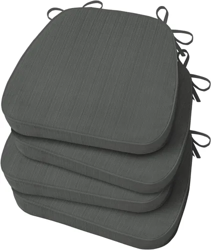Miniatura 16 de Basic Beyond Cojines para sillas de comedor, 4 unidades, cojines para sillas de cocina en forma de D con lazos, juego de 4, cojines de asiento