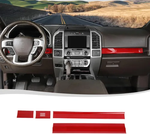 Miniatura 8 de Voodonala para Ford F-150 2015-2020 Cubierta de Panel de Consola Central Compatible con Ford F150 2015-2020 (ABS, Madera Negra, 4 Piezas/Set)