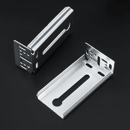 Miniatura 2 de homdiy 2 pares de soportes de montaje traseros plateados para cierre suave y extensión completa básica con rodamientos de bolas, guías de cajón