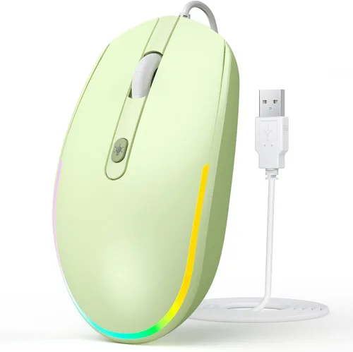 Miniatura 13 de seenda Ratón con cable - Ratones de computadora USB con cable con retroiluminación RGB LED óptico con cable USB adjunto para portátiles, portátiles