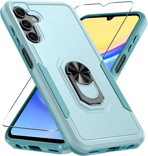 Miniatura 15 de Janmitta Funda compatible con Samsung Galaxy A14 5G con protector de pantalla + protector de lente de cámara, funda resistente de servicio pesado