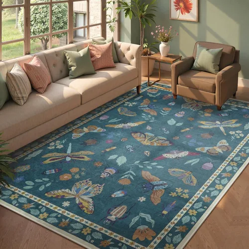 Miniatura 24 de Beeiva Alfombra Lavable para Pasillo 2x6 pies - Beige Vintage Resistente a Manchas Alfombra Floral para Cocina, Alfombras Bohemias