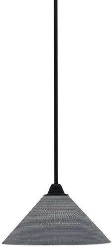 Miniatura 310 de Toltec Lighting Paramount - Mini colgante de 1 luz en acabado negro mate con cristal de arte perla de 7 pulgadas y estilo negro