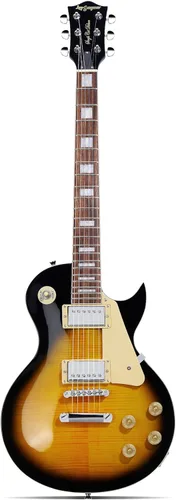 Miniatura 9 de Leo Jaymz Guitarra eléctrica serie SC - Cuerpo de caoba, diapasón de laurel, humbuckers duales, puente Tune-O-Matic, cuello C, afinadores 18:1