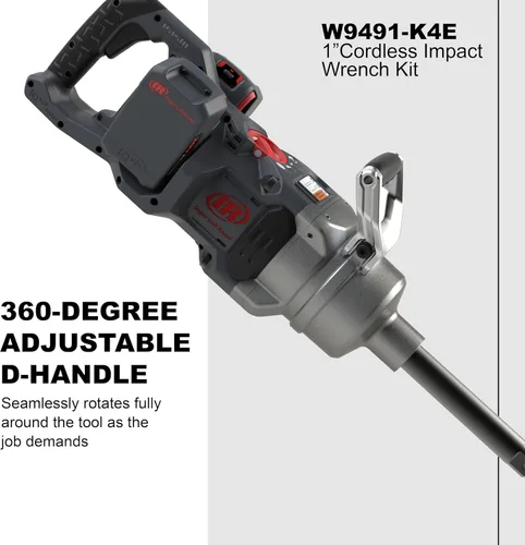 Miniatura 4 de Ingersoll Rand W9491-K4E Llave de impacto inalámbrica de 1 pulgada de 20 V, kit de 4 baterías, par de torsión de 2,600 pies-libras, retenedor