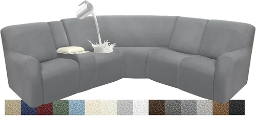 Miniatura 69 de Fundas impermeables de sofá reclinable modular para sofás reclinables, lavable en forma de L, para perros, fundas elásticas para sofá reclinable
