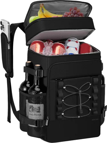 MIYCOO Mochila enfriadora – 40 latas con aislamiento para hombres y mujeres, portátil con 2 compartimentos a prueba de fugas, bolsa enfriadora para
