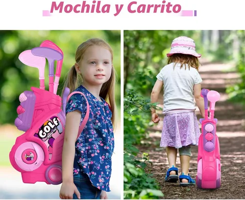 Miniatura 8 de Liberry Juego de golf para niños y niñas de 2, 3 y 4 años, carrito de golf mejorado para niños con diseño único de correa para el hombro, juguetes