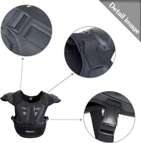 Miniatura 4 de Webetop chaleco armadura protector de columna vertebral y tórax para moto todo terreno para niños, equipo de protección para moto todo terreno