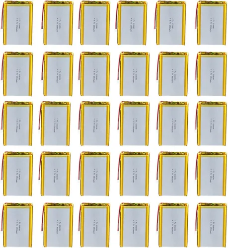 Miniatura 8 de Batería recargable Lipo de iones de polímero de litio de 3.7V 10X 6500mAh 106090 con conector PH 0.079 in