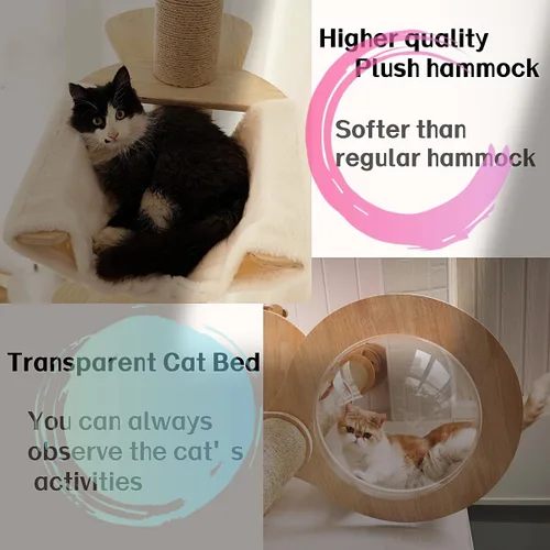 Miniatura 8 de Árboles para gatos de piso a techo para gatitos y gatos grandes con cuerda natural, árbol alto para gatos hasta el techo, altura ajustable de 82-112