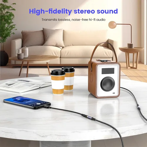 Miniatura 6 de MOSWAG TRRS - Conector auxiliar hembra a hembra de 0.138 in, adaptador de enchufe estéreo de 4 polos, cable de extensión de audio para portátiles