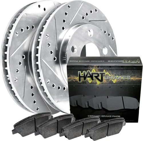 Miniatura 9 de Hart Brakes Kit Frenos y Rotores Delanteros Pastillas de Freno Delantero Rotores y Pastillas de Freno Pastillas y Rotores de Freno Cerámico