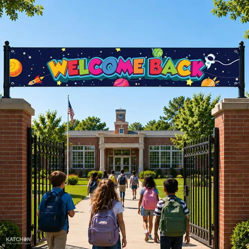 Miniatura 3 de Welcome Back Banner For School - Pack of 1, 120x20 Inch Welcome Back Decorations, Classroom Decor First Day of School Sign Back To School