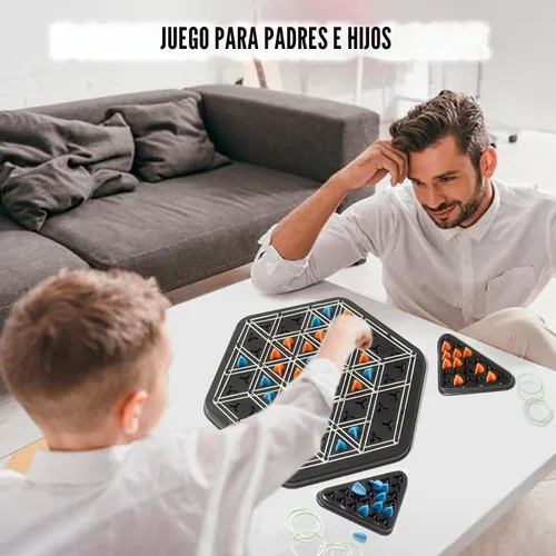 Miniatura 4 de Juego de Ajedrez Triangular en Cadena, Juego de Geoplano con Bandas de Goma, Juegos de Mesa de Estrategia, Juegos Nocturnos Familiares para Niños