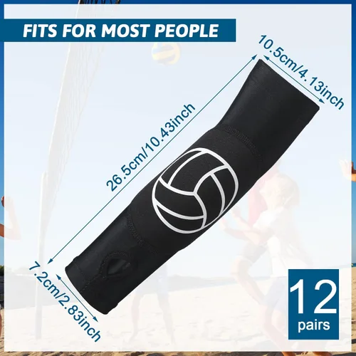 Miniatura 2 de Minatee Mangas de brazo de voleibol Mangas de antebrazo de pase y golpe con almohadillas de protección y agujero para el pulgar