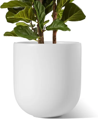 Miniatura 16 de LE TAUCI Maceta para plantas de 10 pulgadas, macetas de cerámica para plantas con orificio de drenaje y tapón de goma, macetas para plantas