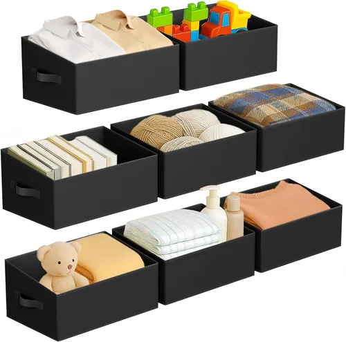Miniatura 35 de DIMJ Contenedores de almacenamiento trapezoidales para ropa, 4 paquetes organizadores de armario y cestas de almacenamiento, cestas plegables