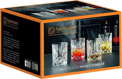 Miniatura 8 de Nachtmann Noblesse Collection Vaso de Whisky, Juego de 4 Vasos de Cristal Transparente, Vaso de 4 Pulgadas para Whisky Escocés, Cóctel, Licor