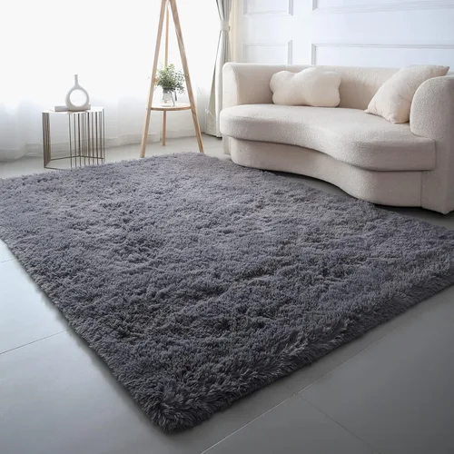 Miniatura 45 de Alfombras para dormitorio de niñas sala de estar: alfombra de área peluda de 5 x 7 para sala de juegos de niños, alfombra peluda de felpa pastel
