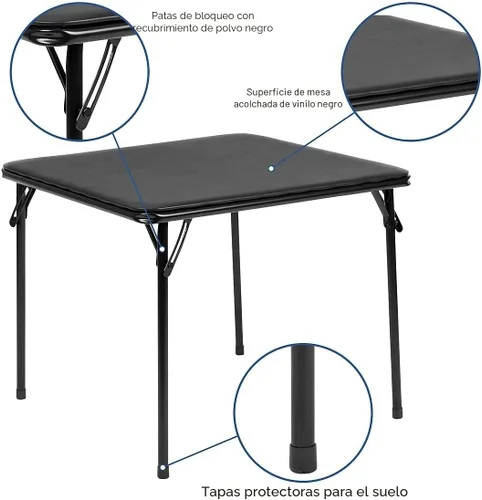 Miniatura 6 de Flash Furniture Mindy Kids - Juego de mesa y sillas plegables de 5 piezas para guardería y aulas, juego de mesa de actividades y sillas para niños