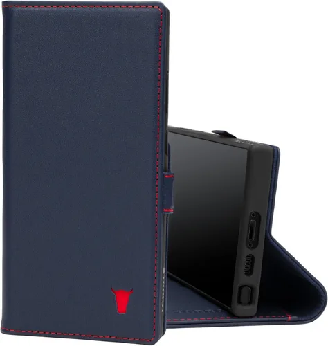 Miniatura 9 de TORRO Funda compatible con Samsung Galaxy S23 Ultra 5G – Funda de cuero premium tipo cartera con función atril y ranuras para tarjetas (negro)