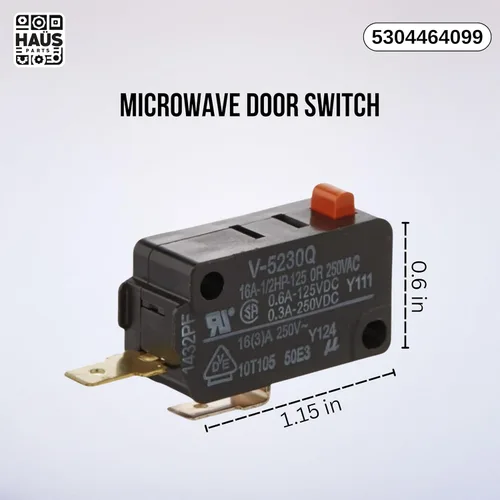 Miniatura 2 de Haüs Parts 5304464099 - Interruptor para puerta de microondas, compatible con Frigidaire, Kenmore, Electrolux - Reemplaza 5304509459, 5304509460