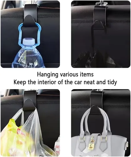 Miniatura 6 de Gancho oculto para reposacabezas de automóvil, 33 libras, máximo para bolsos y bolsas, soporte para sombreros para colgar asientos de camión