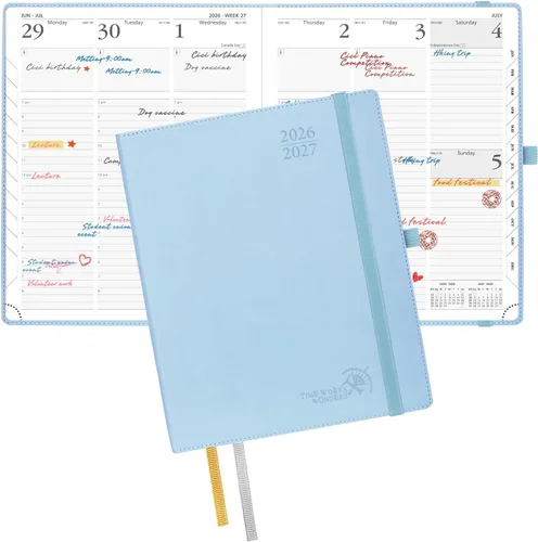 Miniatura 30 de POPRUN Agenda de bolsillo 2026-2027, tamaño del bolso, 4 x 6.25 pulgadas, calendario de bolsillo (julio de 2026 a junio de 2027) para bolso