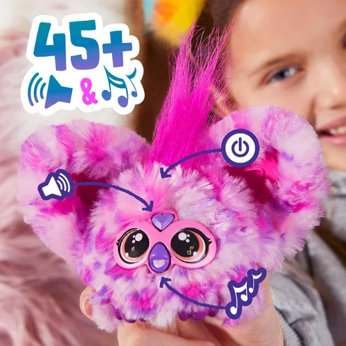 Miniatura 8 de Furby Furblets Hip-Bop Mini Friend, más de 45 sonidos, música hip hop y frases furbish, juguetes de peluche electrónicos, rosa y morado, regalos