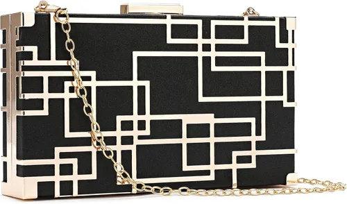Miniatura 2 de CARIEDO Bolso Elegante de Noche para Mujer, Elegante Bolso de Mano de Terciopelo Exquisito, Bolso de Metal Hueco, para Promesa, Boda, Fiesta
