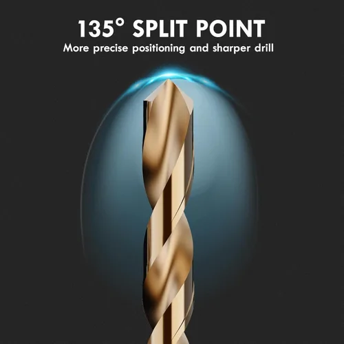 Miniatura 3 de Juego de 4 brocas de cobalto M35 de acero de alta velocidad, longitud jobber, para metal endurecido, acero inoxidable, hierro fundido, madera