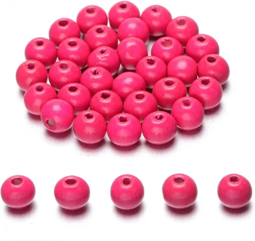 Miniatura 25 de AD Beads Cuentas de madera con espacio libre para manualidades, cuentas de madera con agujero grande surtidas para hacer collares, pulseras