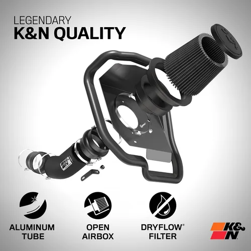 Miniatura 2 de K&N Sistema de admisión de aire frío: Filtro de aire de alto flujo, aumento del rendimiento y remolque: Compatible con Ford 2011-2015: F250, F350