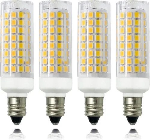 Miniatura 9 de Bombilla LED E12 de 7 W equivalente a 75 W halógena, regulable de 120 V 730 LM, base de candelabro T3/T4, bombillas para ventilador de techo, Blanco