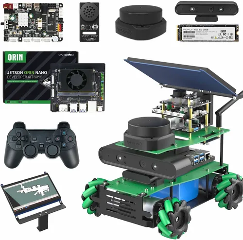 Miniatura 17 de Yahboom Robot AI Python Programa ROS2 Robot con RPi 5 8GB Powered Robot Educativo AI Módulo de voz Mapeo Navegación 360° Movimiento