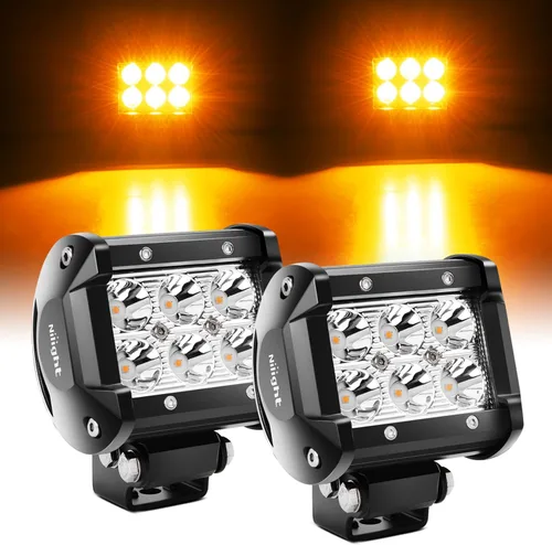 Miniatura 19 de Nilight Foco de Luz LED Roja de 4 pulgadas Luz Antiniebla de Conducción Puntual, 2 Piezas, 18W, Fuera de Carretera, Pesca, Caza, Emergencia, Señal