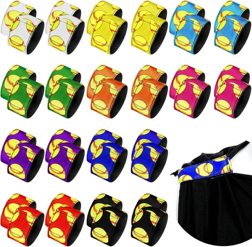 Unittype 20 pares de soportes de manga de softbol deportivos para camisetas deportivas, correas de manga con gancho y lazo, bandas de manga para