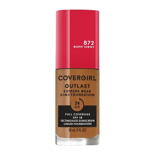 Miniatura 21 de Covergirl Outlast Extreme Wear Base líquida 3 en 1 de cobertura completa, protector solar SPF 18, beige pulido, 1 onza líquida