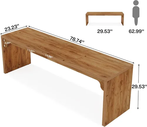 Miniatura 2 de Tribesigns - Escritorio para computadora de 78.7 pulgadas, escritorio extra largo de madera, mesa grande de escritura para 2 personas para oficina