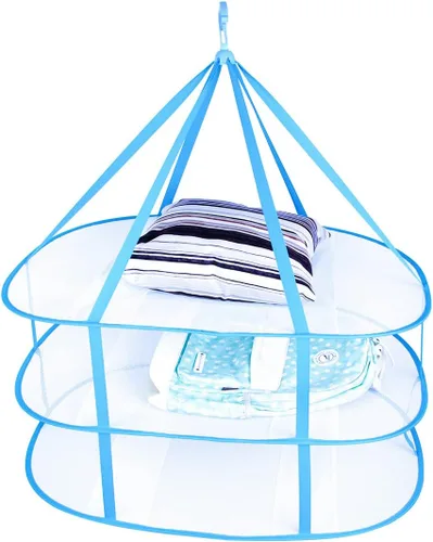 Miniatura 8 de Estante de secado de ropa plegable grande, estante de secado de ropa, estante de secado portátil para suéteres, secadora de aire colgante de malla