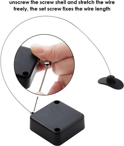 Miniatura 3 de Cable de Bloqueo Remoto de 1.8M/5.9Ft - 1 Pieza, Cable Retráctil de Control Remoto con Correa, Correa Remota, Bloqueo de Seguridad de Control Remoto