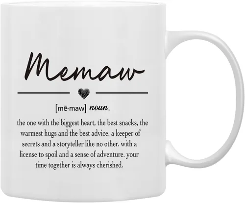 Miniatura 8 de QASHWEY Gigi Definition - Taza de café con texto en inglés "Grande", regalo de cumpleaños de la abuela y la madre, para nieta, nieto, taza