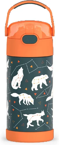 Miniatura 42 de THERMOS FUNTAINER - Botella de acero inoxidable con aislamiento al vacío y sorbete, capacidad de 12 onzas, para niños, azul Azul marino