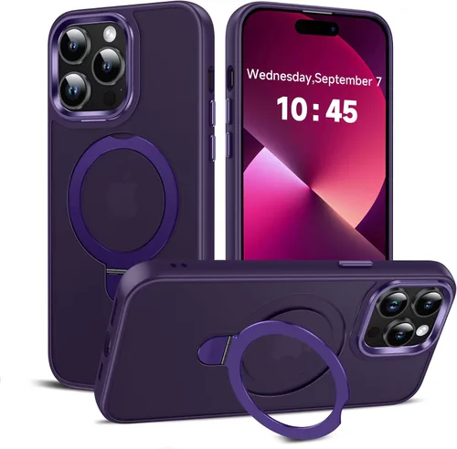 Miniatura 12 de LeYi para iPhone-13 Funda/iPhone-14 Fundas: con soporte para MagSafe i Phone 13Funda con anillo magnético iPhone14 iPhone13 Cubierta Funda para Negro