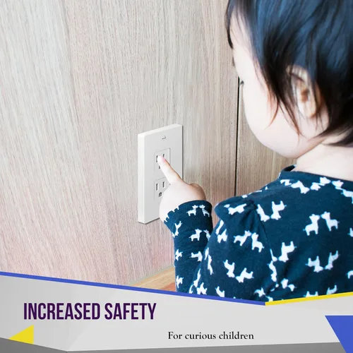 Miniatura 4 de ENERLITES Cubierta de salida a prueba de niños, cierre automático, se adapta tanto a tomas dúplex como decoradoras, diseño de seguridad, enchufe