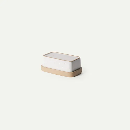 Miniatura 9 de Mora Mantequillera de cerámica dos en uno con tapa, recipiente de mantequilla cubierto para dejar en la encimera, soporte de almacenamiento grande