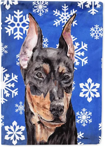 Miniatura 39 de Caroline's Treasures SC9374GF Bulldog English Snow flakes Holiday Garden Flag Buzón Bandera decorativa para patio exterior, patio, obras de arte