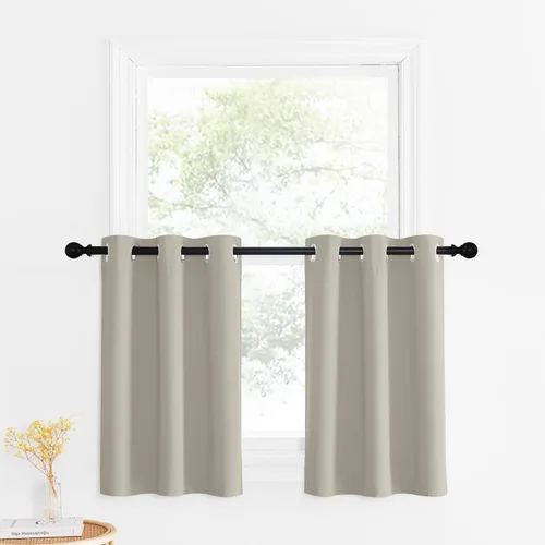 Miniatura 152 de NICETOWN Cortinas opacas de cocina para ventana sobre el fregadero, aislamiento térmico, decoración del hogar, pequeños niveles opacos con ojales