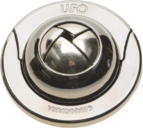 Miniatura 4 de UFO Hanayama Brain Teaser rompecabezas, nueva versión 2019, clasificación de dificultad de nivel 4, bolsa de terciopelo rojo con cordón, paquete